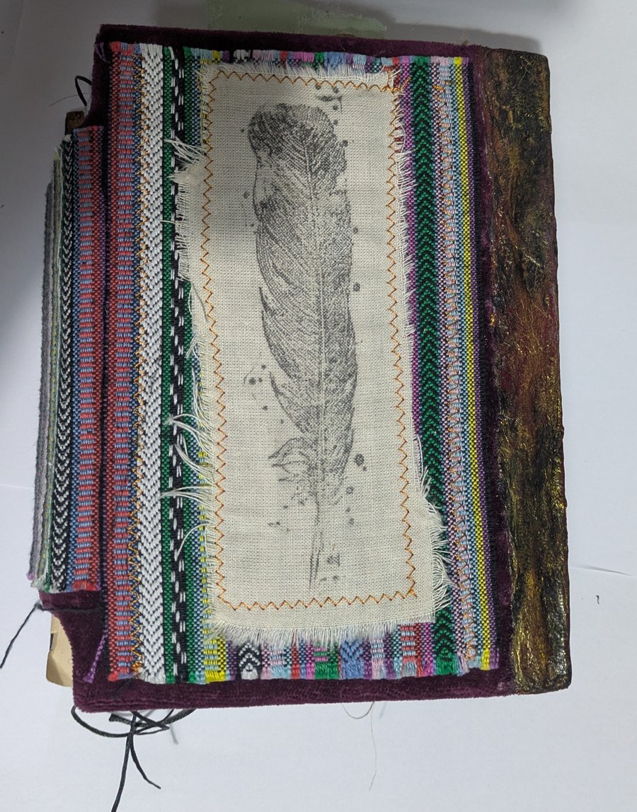 Junk journal ...half spine fabric covered 