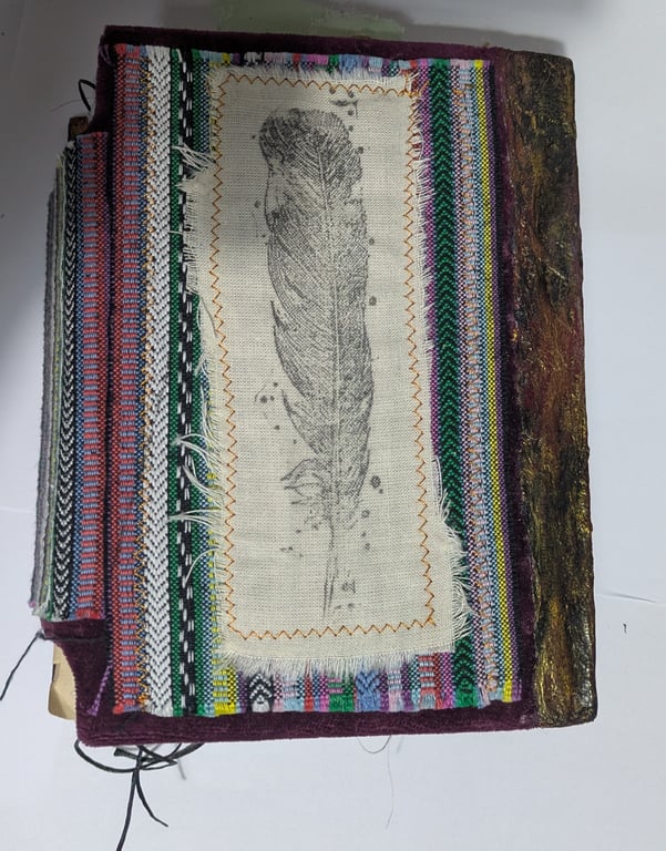 Junk journal ...half spine fabric covered 