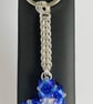Crystal Clear AB and Blue Heart Handbag Charm, with a Chainmaille Chain, Keyring - Image 8