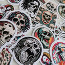 Skull Sticker Pack 20 or 40pcs Gothic Vinyl Stickers set