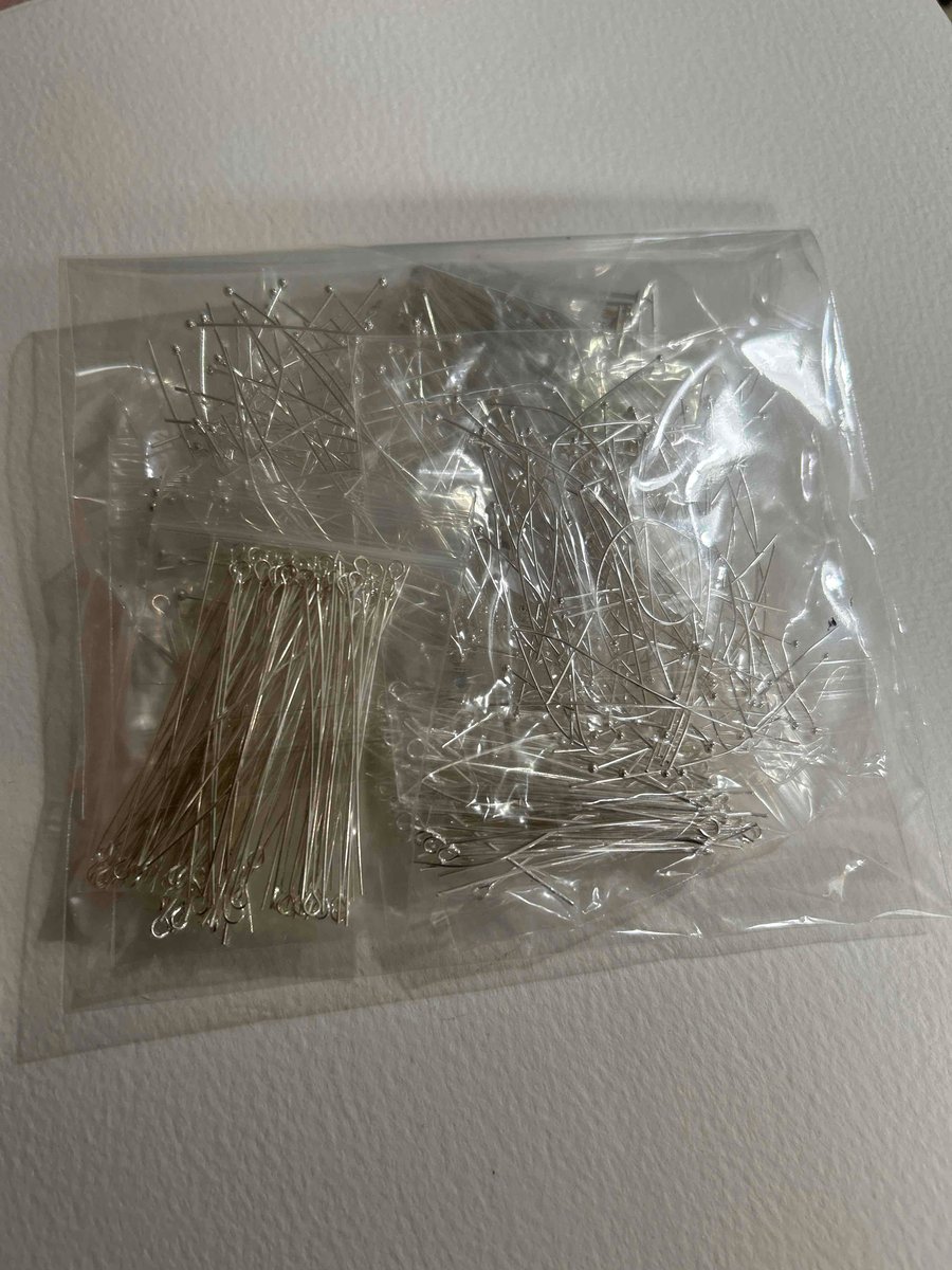 Assorted silver pins for jewellery making (f10)
