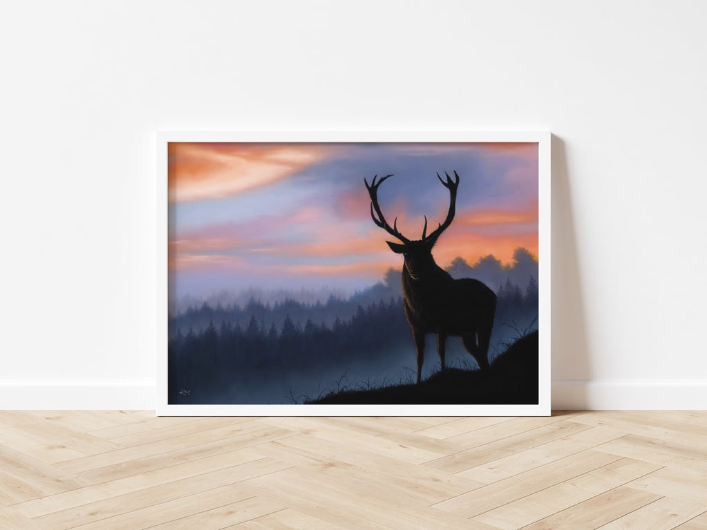Fine art giclée print of a deer.