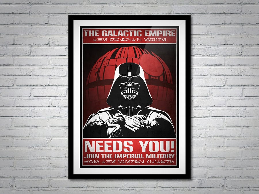 Star Wars Galactic Empire Propaganda Vader Movie Poster Print Wall Art Gift