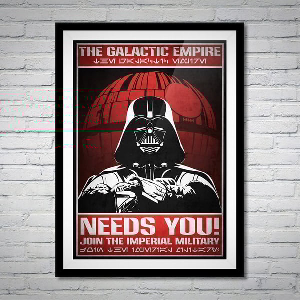Star Wars Galactic Empire Propaganda Vader Movie Poster Print Wall Art Gift