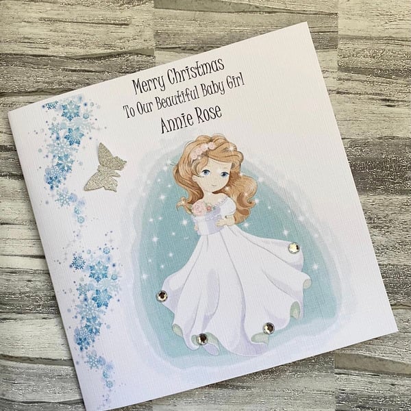 Merry Christmas Personalised card for Granddaughter, Best friend, sister etc.