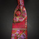 Rich satin weave abstract floral silk tie, 9cm blade free shipping, gift wrapped