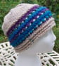 Handknit chunky wool hat col 3 Cream - Image 1