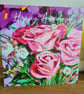 Pink roses painting printed anniversary card - Image 4