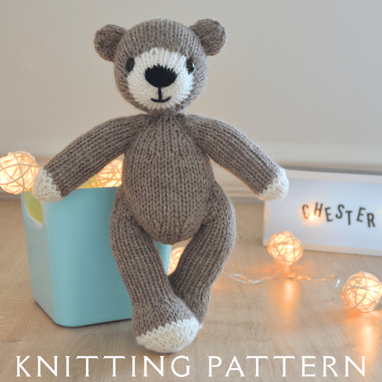 Chester Bear Soft Toy Knitting Pattern PDF Version By Email