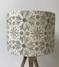Hand Printed Linen Lampshade in Duck Egg Blue - Image 1