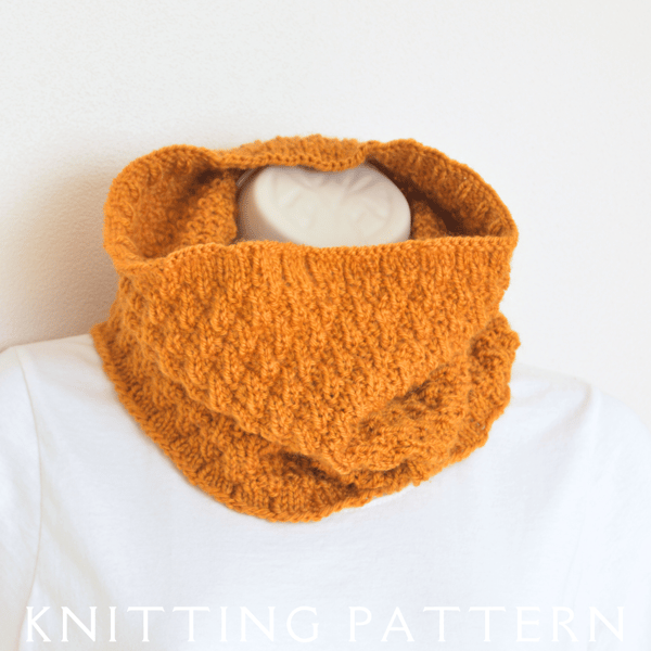 Little Diamonds Cowl Knitting Pattern PDF Version By Email