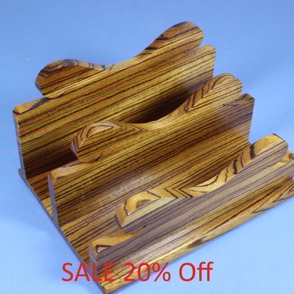 Zebrano Letter Rack (WLR4)