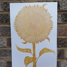 Sunflower handmade print