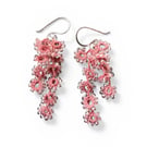 Peach Cascade Crochet Earrings