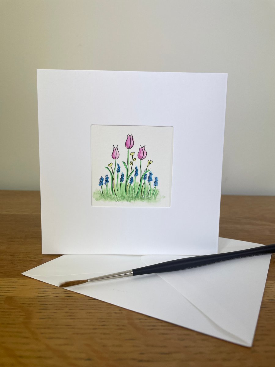Hand Painted Greetings, birthday card, or Keepsake Card.
