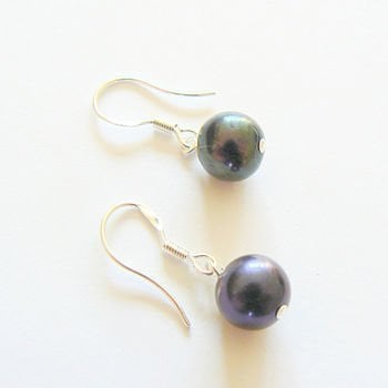 Peacock Freshwater Pearl Drop Earrings 