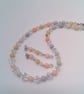 Morganite and Vintage Acrylic Bicone Beaded Necklace and Earrings, Gift for Her - Image 4