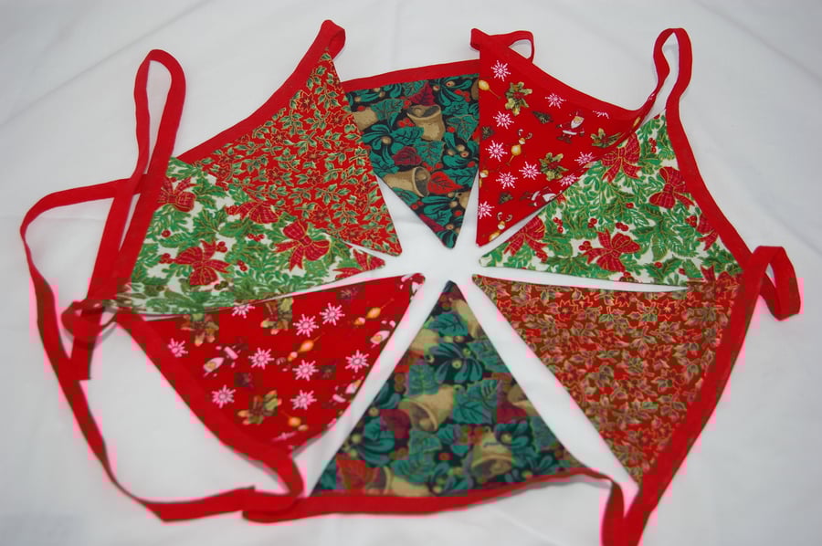 Bunting Red and Green Christmas Bunting