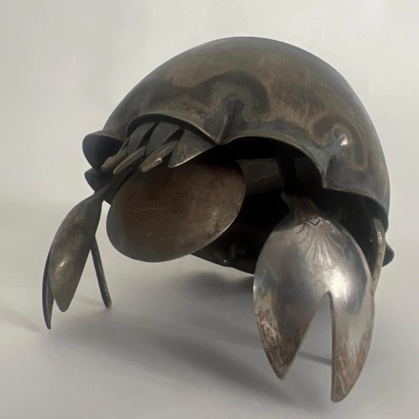 Hermit crab scrap cutlery sculpture (B)