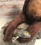 Otter with fish needle felting soft sculpture  - Image 3