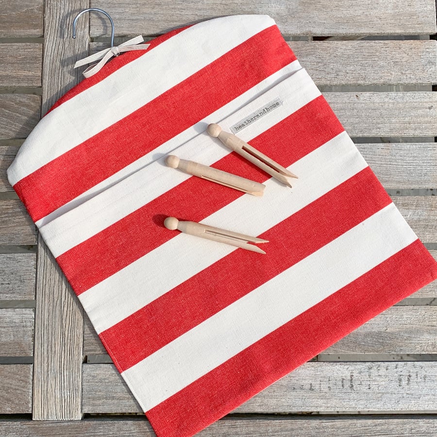 PEG BAG - red and white stripes