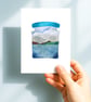 Loch Ness in a jar, A6 giclée greetings card with recycled brown envelope - Image 2