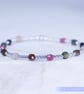 Sterling Silver and Multi Tourmaline stretch bracelet AA grade gemstones - Image 3