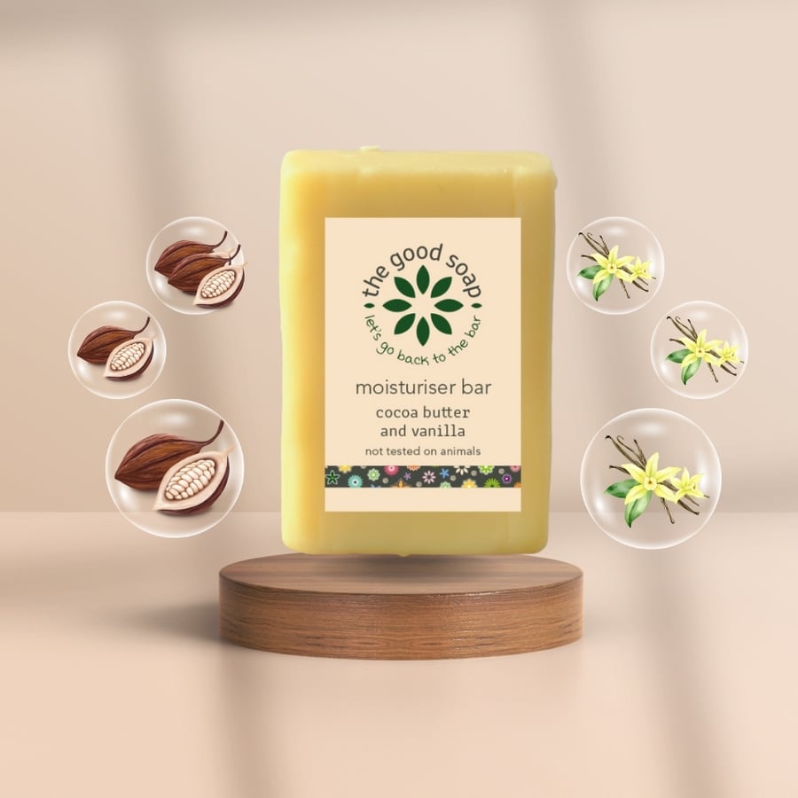 Cocoa Butter and Vanilla Solid Moisturiser Bar