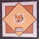 Puppy blank greetings card, Shiba Inu