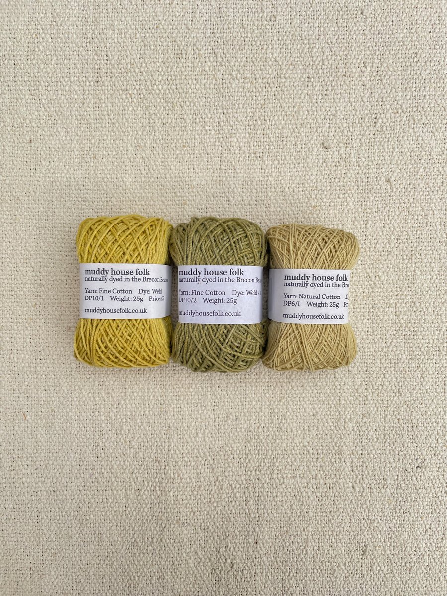 Naturally dyed yarn bundle, x3 25g balls