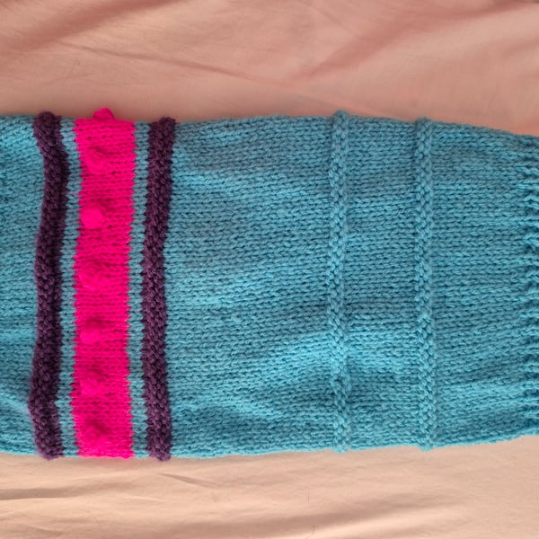 Hand knitted dog coat 