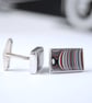 Oblong fordite cufflinks (silver swivel backs) - Image 4