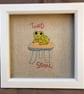 Framed "Toadstool" hand embroidered picture. - Image 1