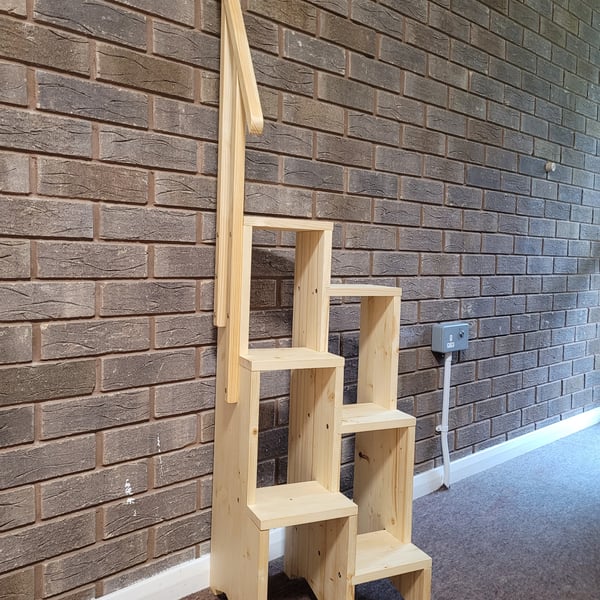 Step Up Easy "tm" branded step ladders wood.