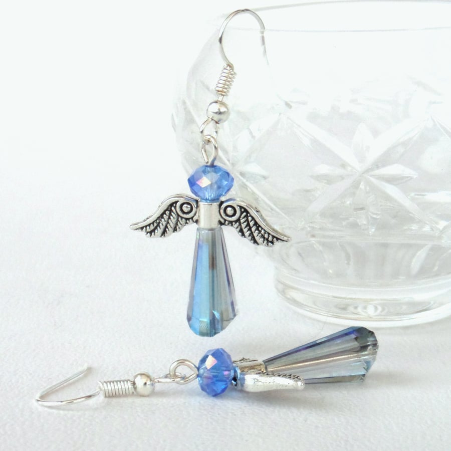 Crystal angel earrings
