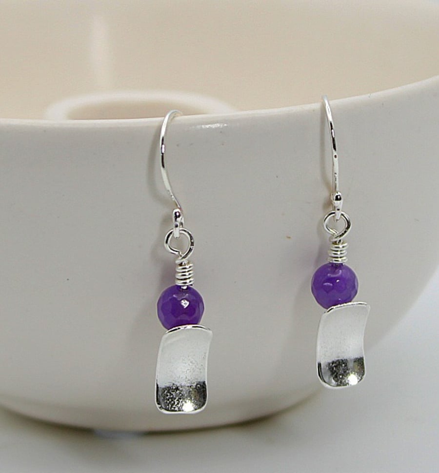 Sterling Silver Amethyst Drop Earrings