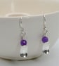 Sterling Silver Amethyst Drop Earrings - Image 1