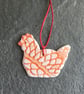 French Hen Porcelain Decoration Christmas 1 Chicken - The Porcelain Menagerie - Image 1