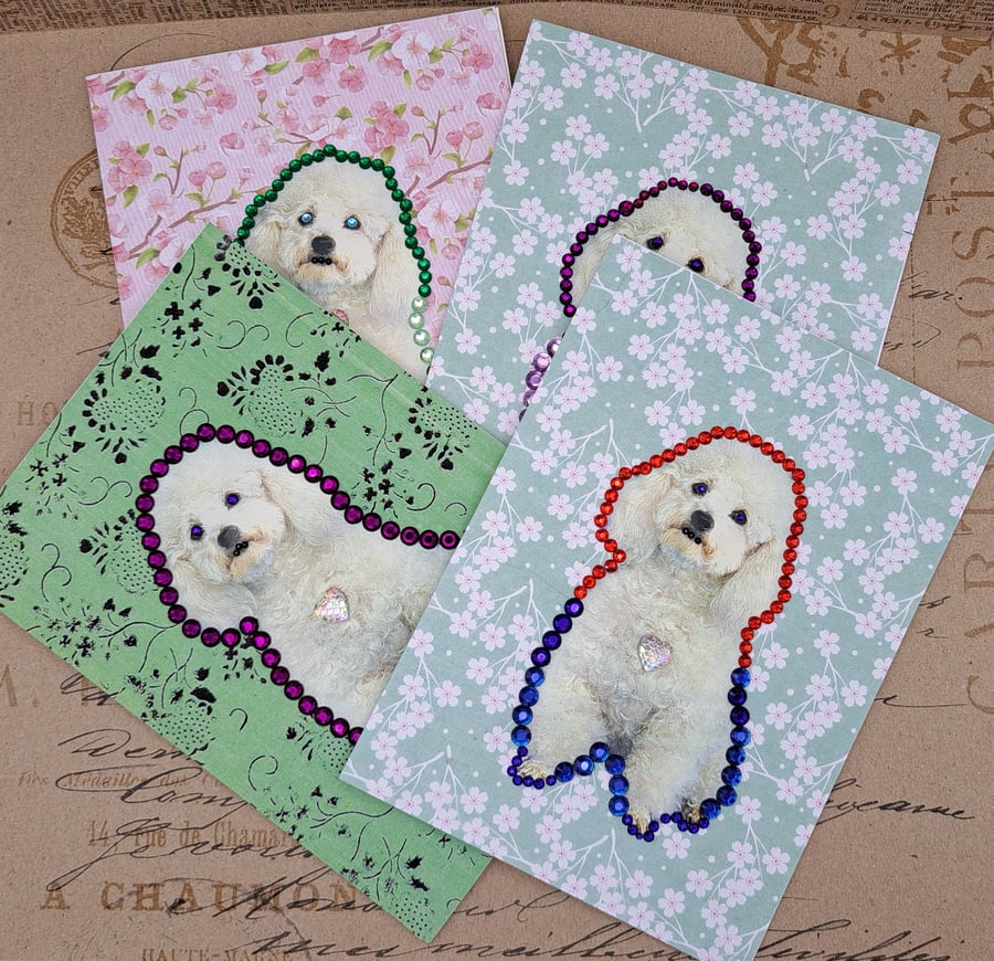 Poodle Greeting Card Handmade Greetings Card Blank Card Poodles