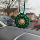 Macrame car diffuser - green
