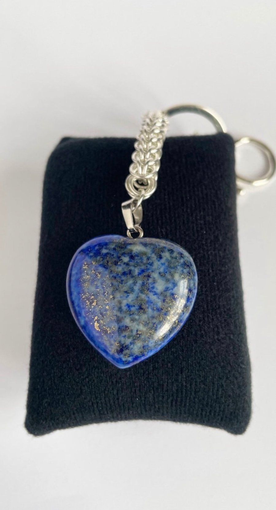 Heart Lapis Chainmaille Handbag Charm - Last One Available