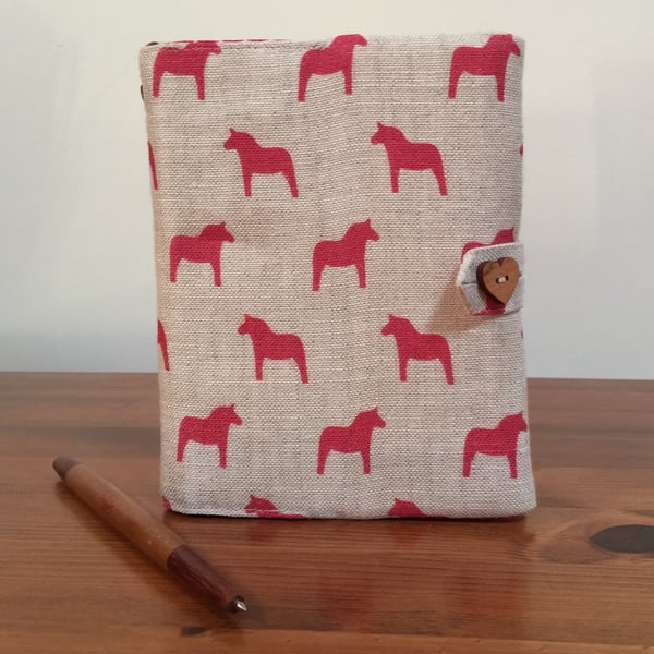 Fabric Covered Notebook - Scandi Horses