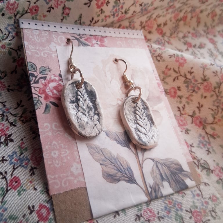 ceramic earrings handmade- reduced- sterling silver fittings no c11