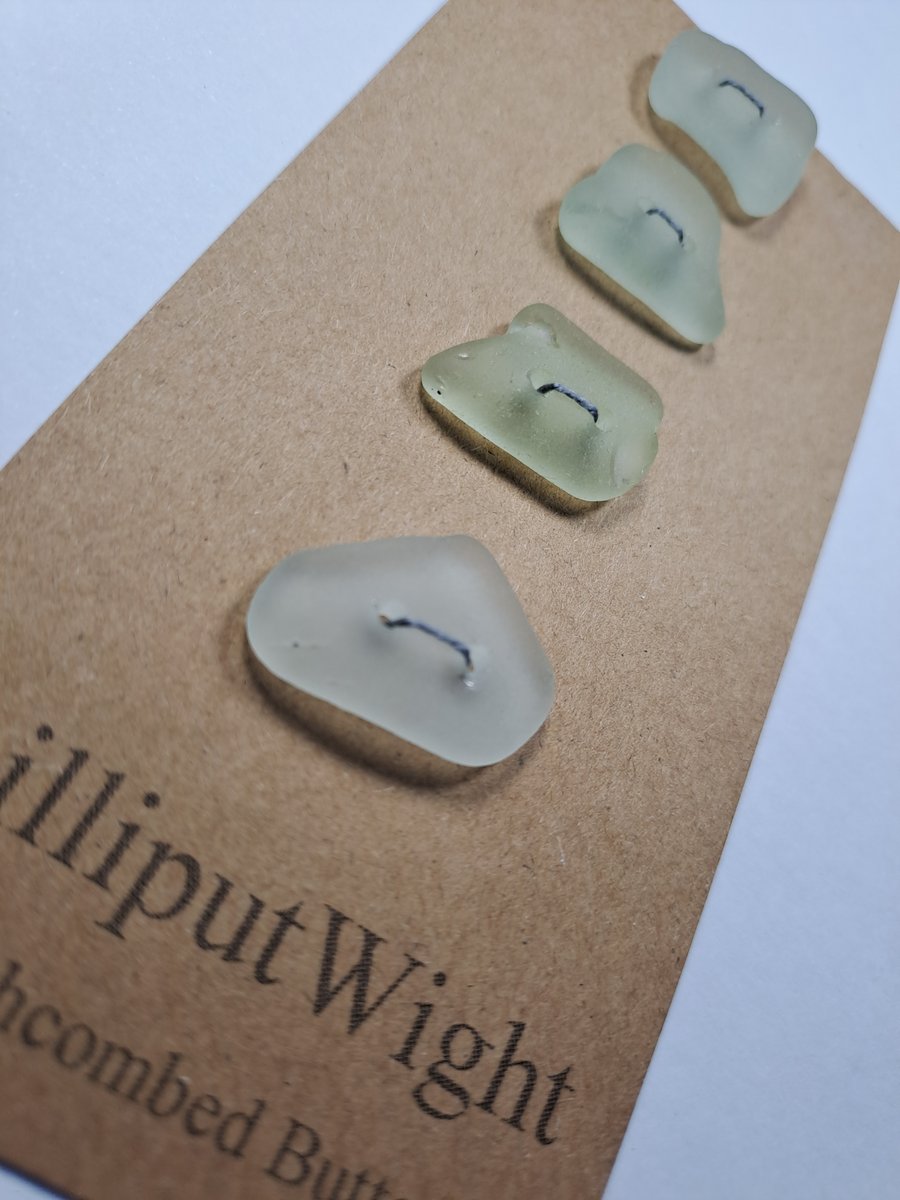 Set of four frosted sea glass buttons