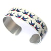 Bangle bracelet, swallow bird jewellery, women's cuff, gift for bird lover - C43