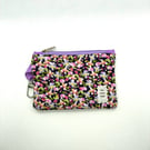 Coin purse, Quilted purse, Zipped card holder, Clip-in purse - violet