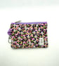 Coin purse, Quilted purse, Zipped card holder, Clip-in purse - violet - Image 1