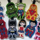 Super Hero Key Rings Key Chains Bag Charms Party Bag Favours