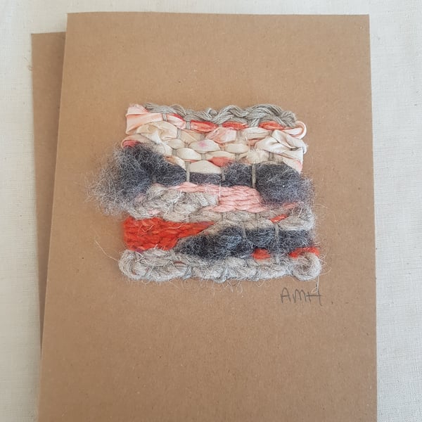 Mini Weaving Greetings Card 'Vintage Quilt'