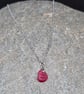 Sea Glass Necklace Red Glass, 19.5" Stainless Steel Cable Chain. - Image 1